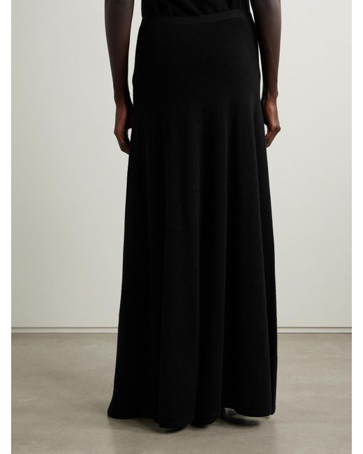 The Row Black Masini Cashmere Maxi Skirt