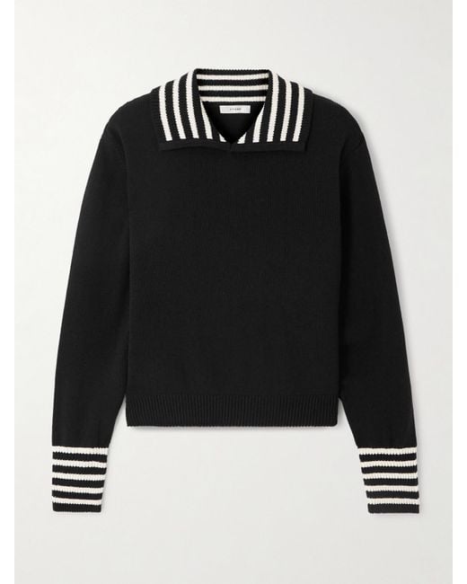Pull En Coton Mélangé À Rayures Sailor FRAME en coloris Black