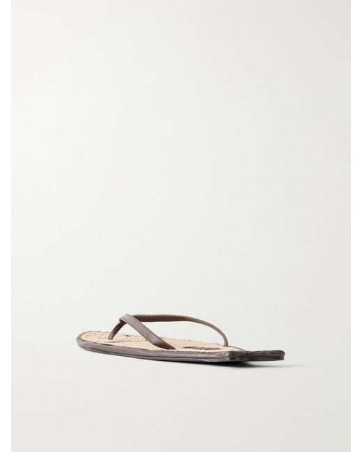Staud Natural Fish Leather And Raffia Sandals