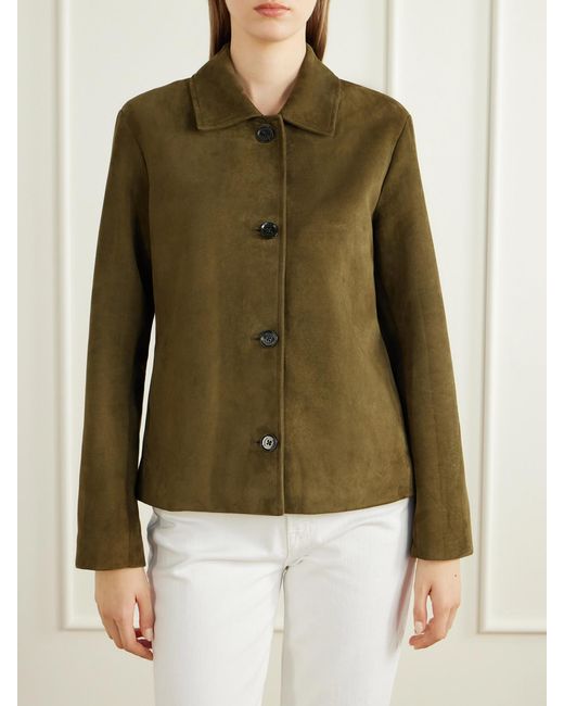 Proenza Schouler Green Irine Suede Jacket