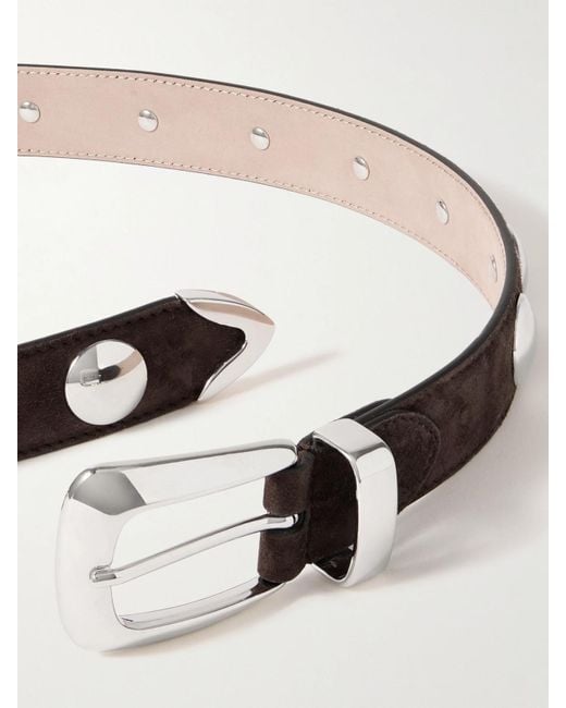 Khaite Brown Benny Studded Suede Belt