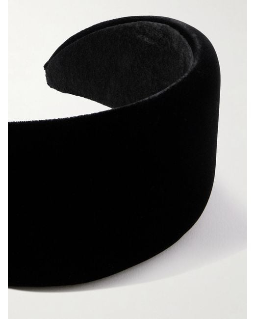 Jennifer Behr Black Maeve Silk-Velvet Headband
