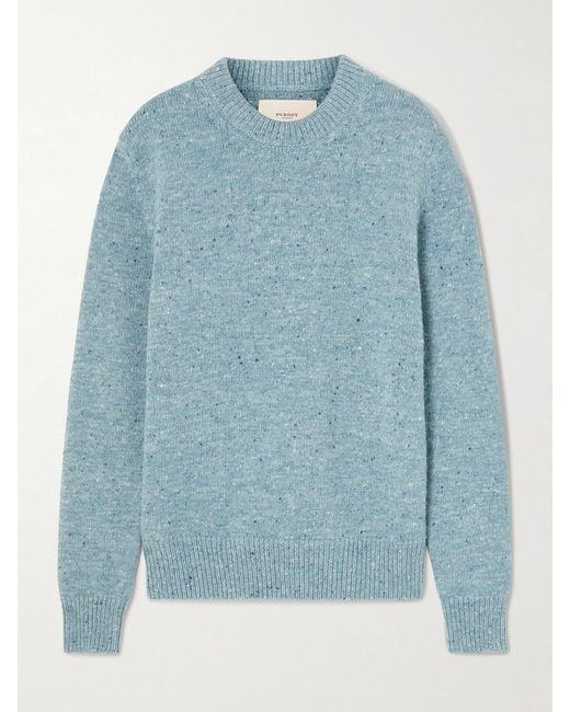 James Purdey & Sons Blue Dorton Donegal Wool And Cashmere-Blend Sweater