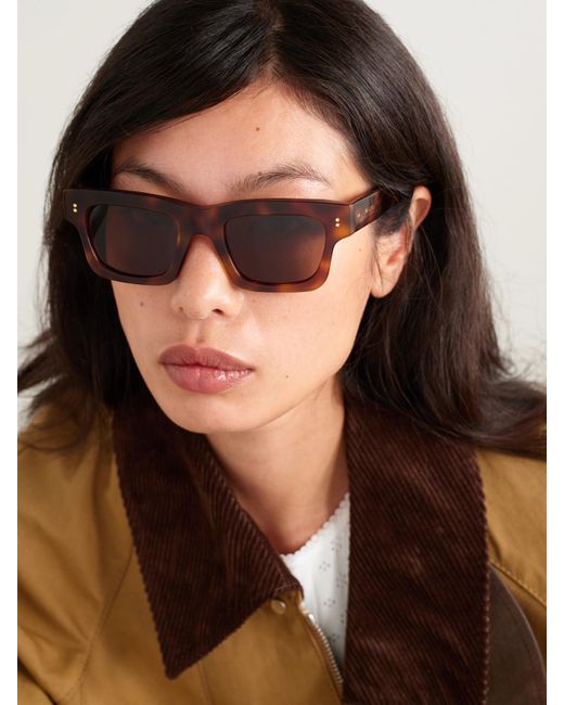 J.W. Anderson Brown Rectangular-Frame Acetate Sunglasses
