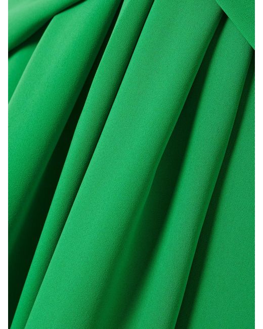 Johanna Ortiz Green Excepionalidad Maxikleid Aus Seiden-Crêpe Mit Stehkragen, Cut-Outs Und Raffungen