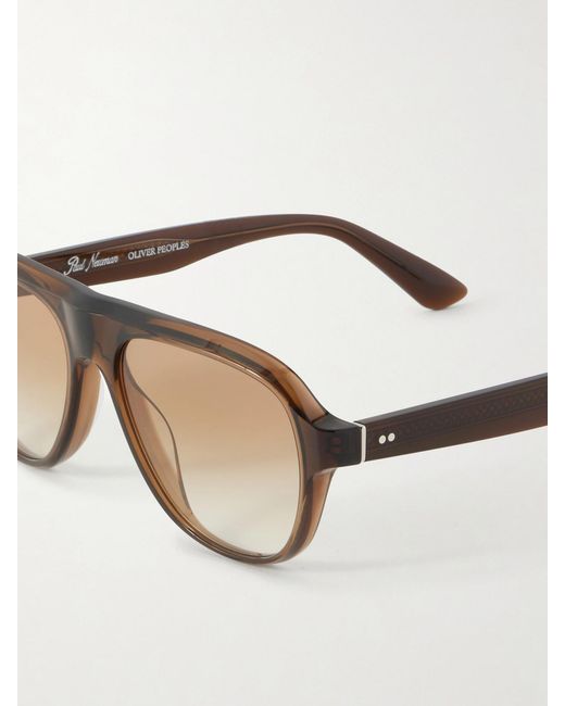 Oliver Peoples Natural Paul Newman Aviator-Style Acetate Sunglasses
