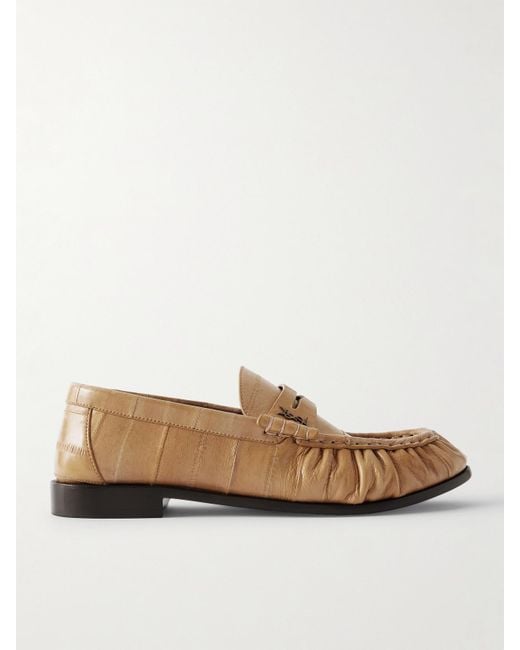 Mocassins En Cuir D'Anguille Le Loafer Saint Laurent en coloris White