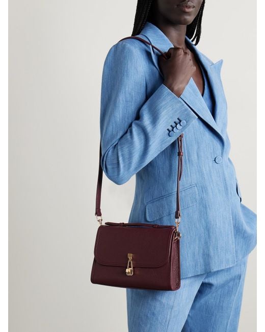 Gabriela Hearst Purple Leonora Kleine Tote Aus Strukturiertem Leder