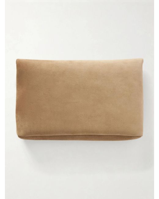 Saint Laurent Natural Cassandre Suede Clutch