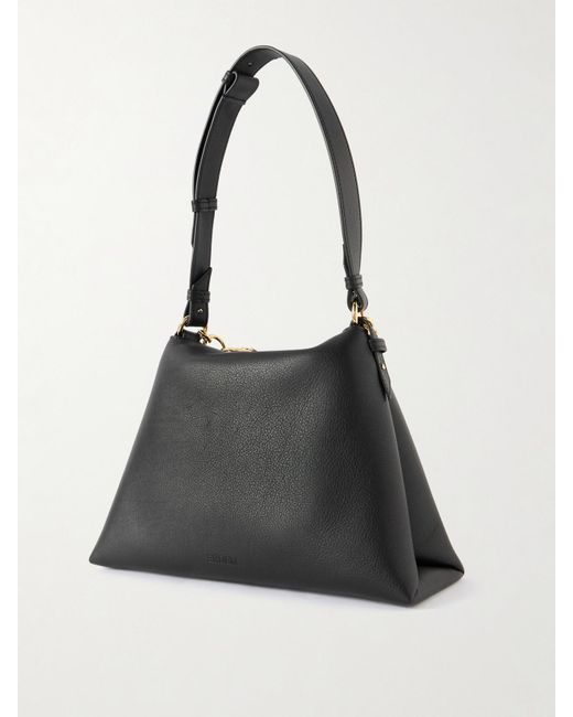 Erdem Black Bloom Große Schultertasche Aus Strukturiertem Leder Mit Verzierung
