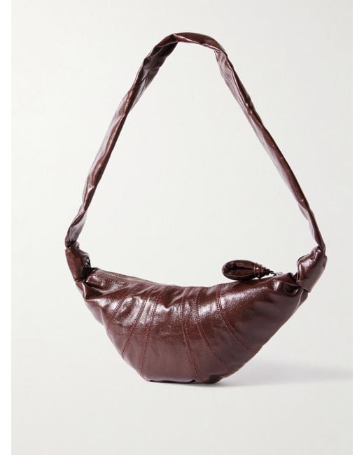 Lemaire Purple Croissant Kleine Schultertasche Aus Beschichtetem Canvas