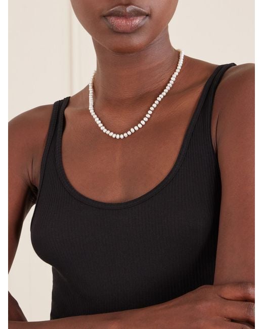 Loren Stewart White Sterling And Pearls Necklace