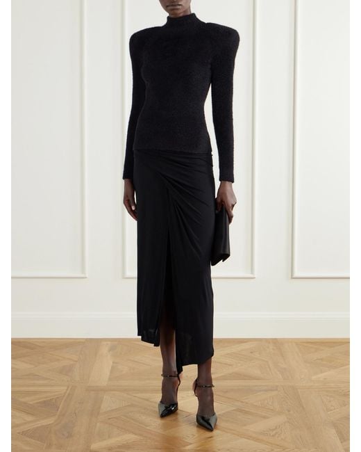 Balmain Black Ribbed-Knit Turtleneck Sweater