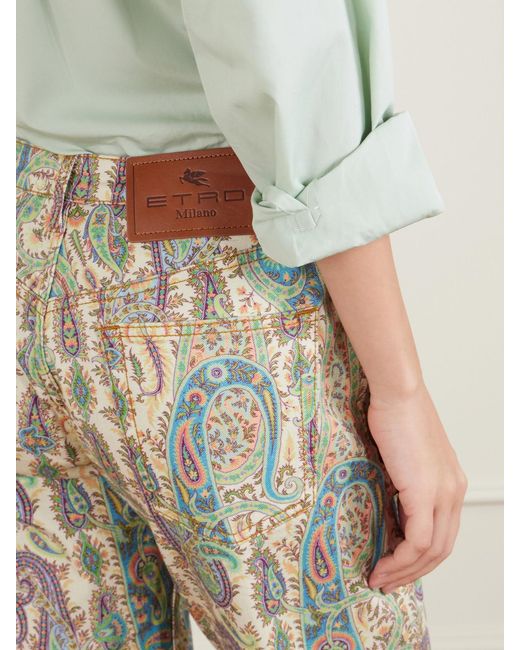 Etro Multicolor Paisley-Print Straight-Leg Jeans