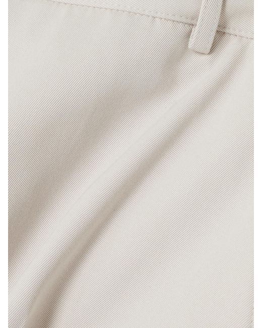 James Purdey & Sons White Hose Mit Geradem Bein Aus Twill Aus Einer Baumwoll-Wollmischung