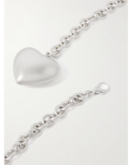 Roxanne Assoulin White The Puffy Heart Silberfarbene Kette