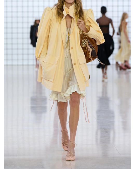 Chloé Metallic Jacke Aus Baumwolle Mit Raffungen