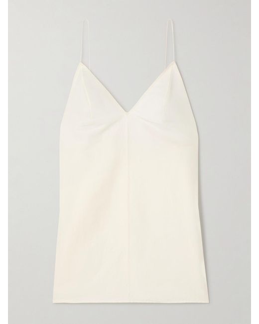 Khaite Natural Talsie Silk And Cotton-Blend Organza Tank