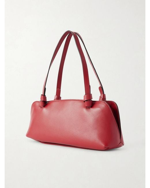 Neous Red Aries East West Leather Tote