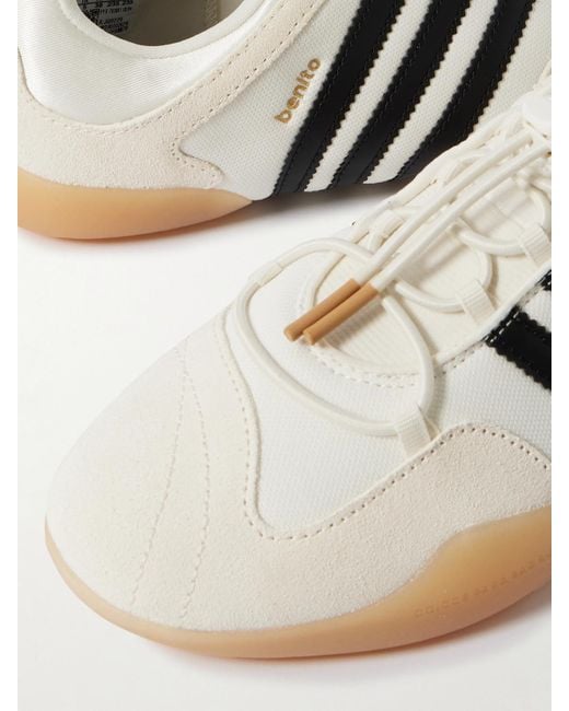 Adidas Originals White Bad Bunny Suede And Leather-Trimmed Mesh Sneakers