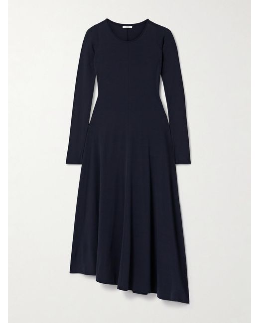 FFORME Blue Jo Asymmetric Stretch-Silk Jersey Midi Dress