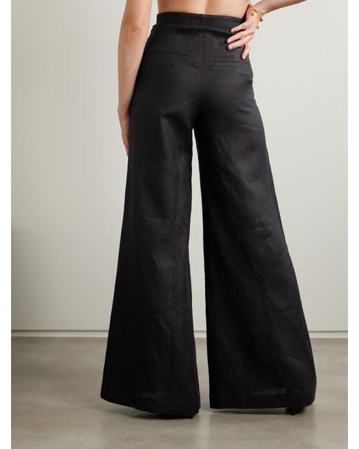 ANDRES OTALORA Black Encontrarte Linen Wide-Leg Pants