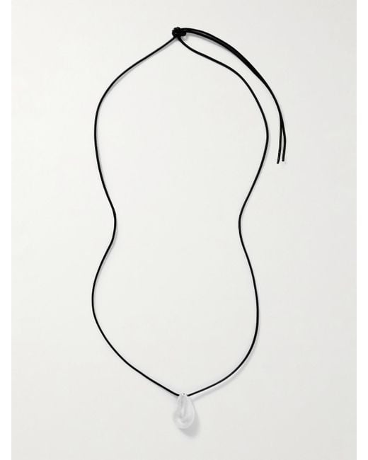 LIE STUDIO White The Betty Convertible And Leather Necklace