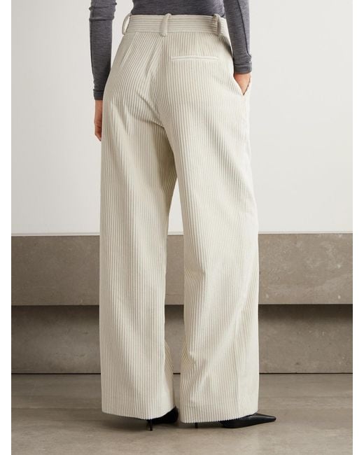 Proenza Schouler Natural Lidie Cotton-Corduroy Wide-Leg Pants