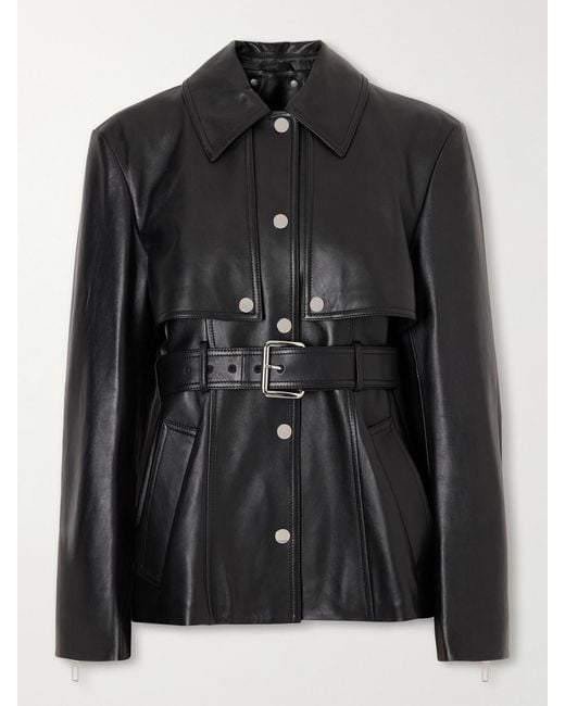 Sportmax Black Leather Jacket