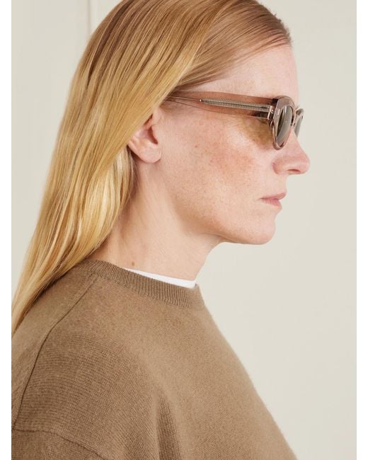 Oliver Peoples Natural Lerrue Cat-Eye Acetate Sunglasses