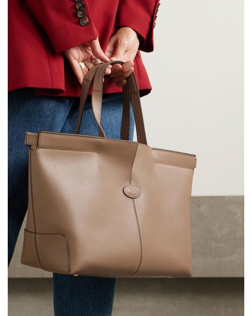 Tod's Natural Shopping Mittelgroße Tote Aus Leder