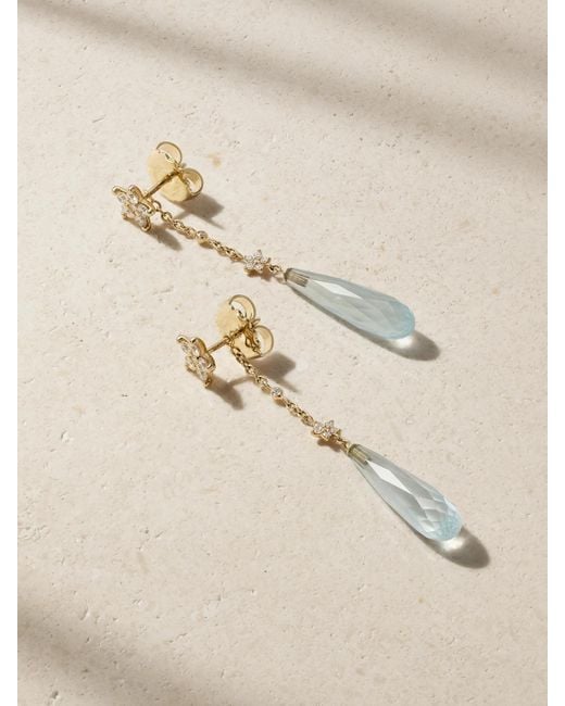 Ole Lynggaard Copenhagen Natural Shooting Stars 18-Karat, Aquamarine And Diamond Earrings