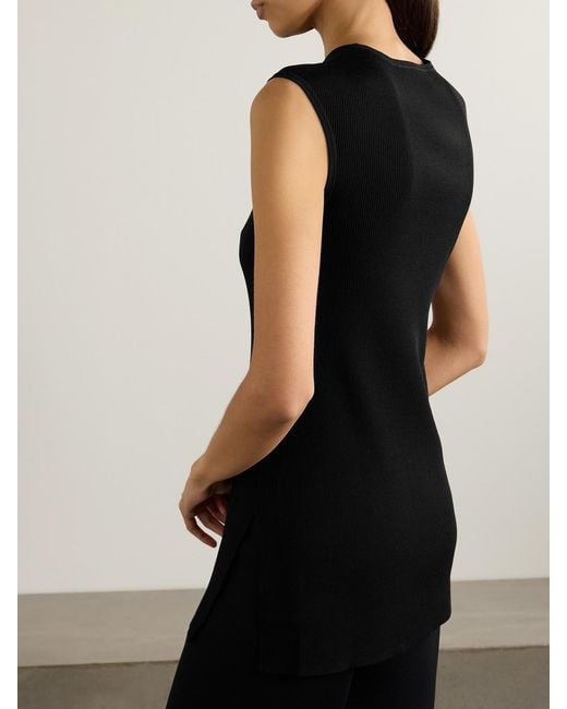 Max Mara Black Leisure Soldino Ribbed-Knit Tank