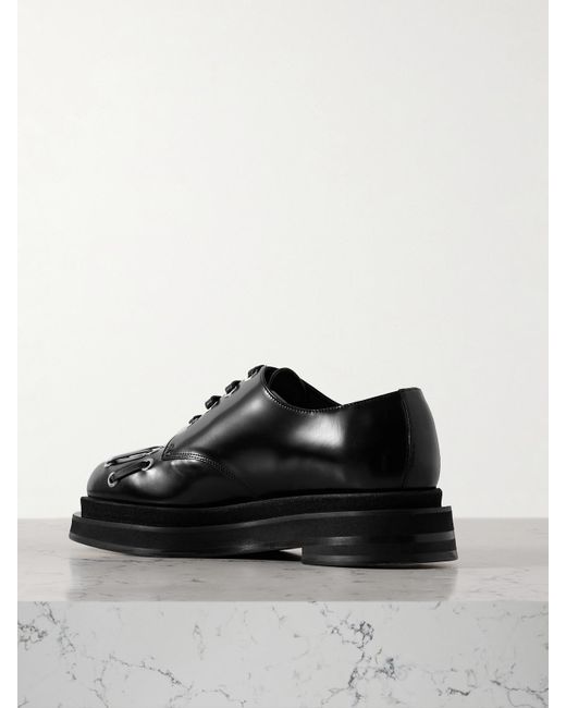 Simone Rocha Black Plateau-Brogues Aus Leder Mit Verzierungen