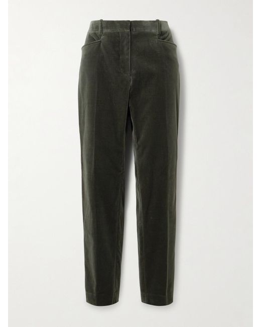 Tom Ford Green Hose Mit Geradem Bein Aus Samt Aus Einer Baumwollmischung