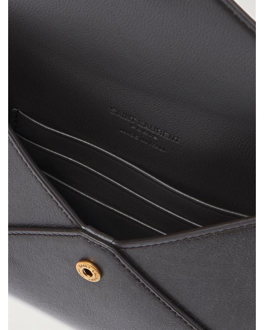 Saint Laurent Gray Textured-Leather Wallet