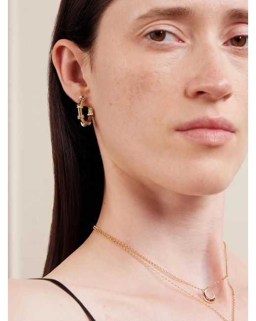 L'Atelier Nawbar Natural Milky 18-Karat Diamond Hoop Earrings