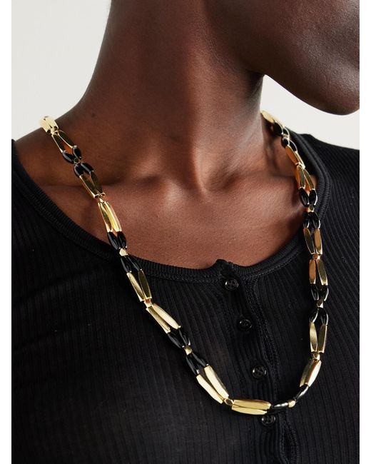 Isabel Marant Natural Sahale Goldfarbene Kette Mit Zierperlen