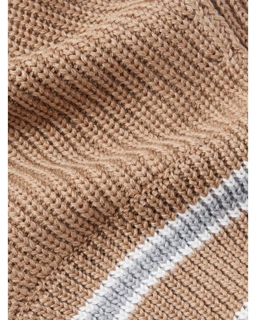 Fusalp Natural Striped Ribbed Wool Balaclava