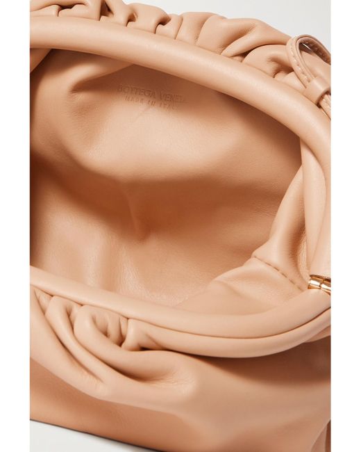 Bottega Veneta Natural Pouch Small Gathered Leather Clutch