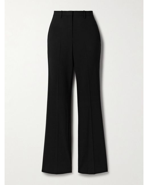 Theory Black Wool-Blend Straight-Leg Pants