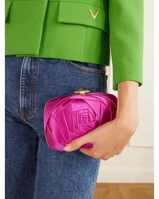 Roger Vivier Pink Boite De Nuit Satin Clutch