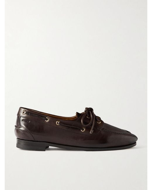 Bally Brown Pathy Leather Boat Shoes