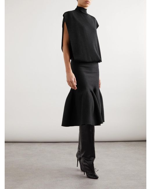 Alaïa Black Wool Turtleneck Bodysuit