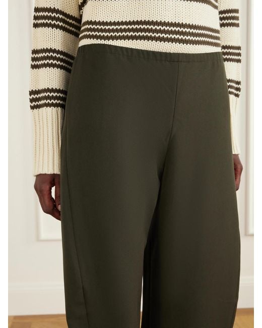 La Ligne Green Colby Recycled-Crepe Barrel-Leg Pants