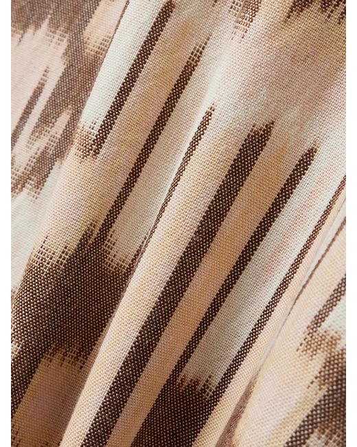 Ulla Johnson Natural Marisol Maxikleid Aus Bedrucktem Baumwoll-Canvas Und Seidenkrepon