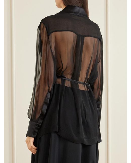 Sharon Wauchob Black Bretagne Belted Silk Jacket
