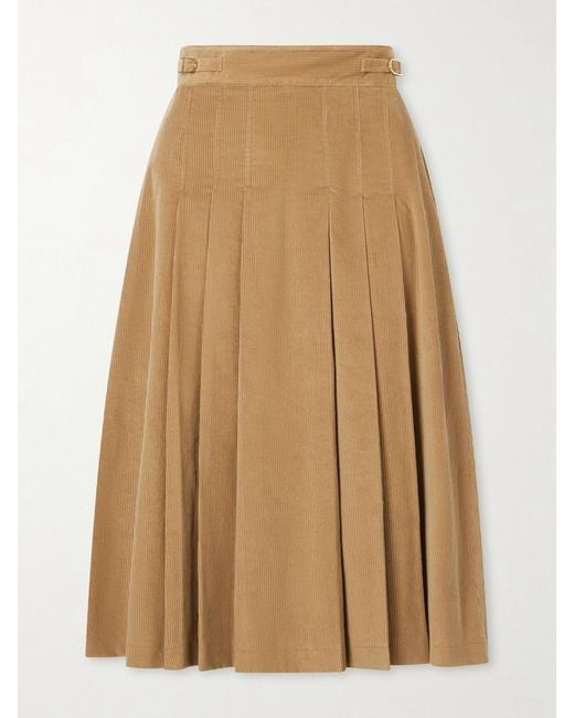 Gabriela Hearst Natural Wesley Corduroy Cotton Maxi Skirt