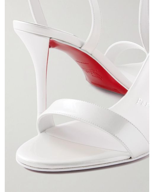 Christian Louboutin White Miss Z 80 Leather Sandals