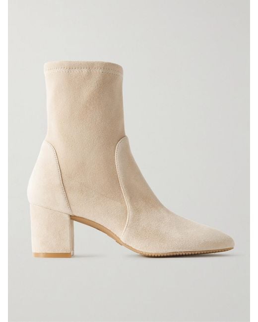 Stuart Weitzman Natural Yuliana Suede Sock Boots